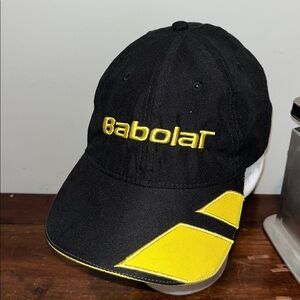 Vintage Great play Babolat Retro Osfa Unisex Tennis Court Cap Hat Black & Gold